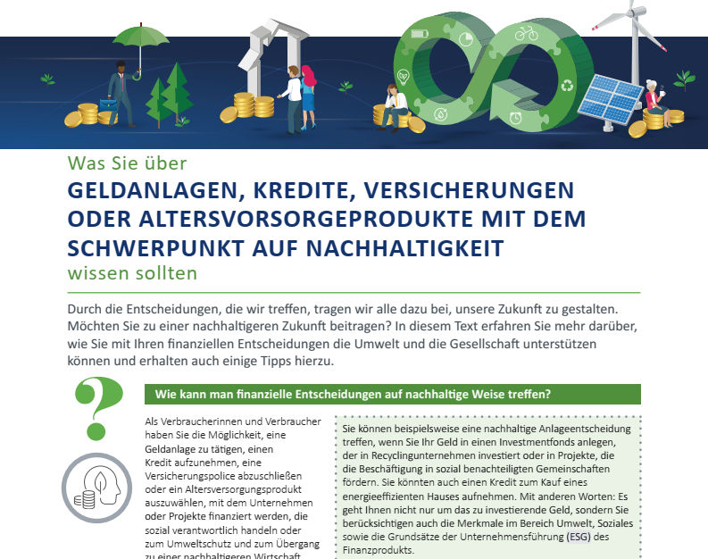 Nachhaltige Produkte: Aufsicht gibt Interessenten Tipps