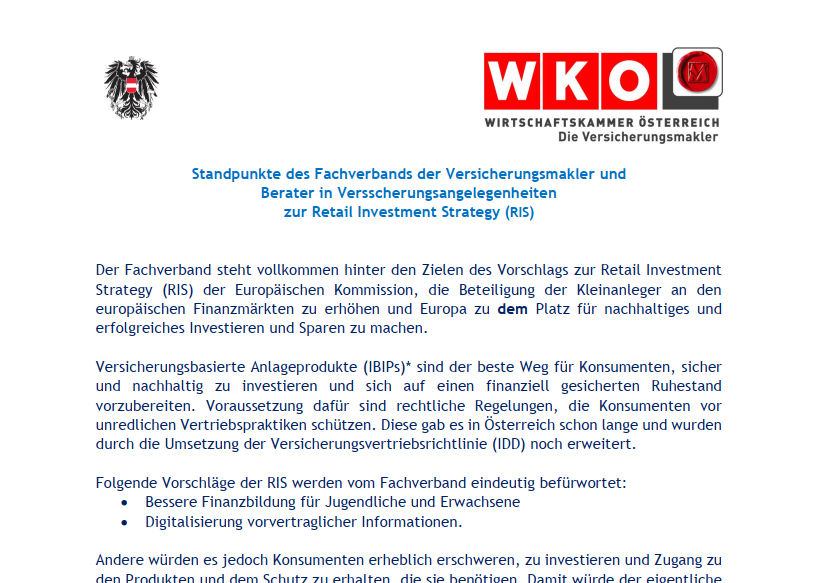 Versicherungsmakler: Positionspapier zur Kleinanlegerstrategie