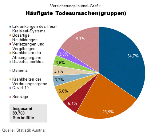 Woran Österreicher 2023 gestorben sind